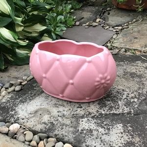 Vintage Pottery Basket Weave Pattern Planter Ceramic Coronet ?